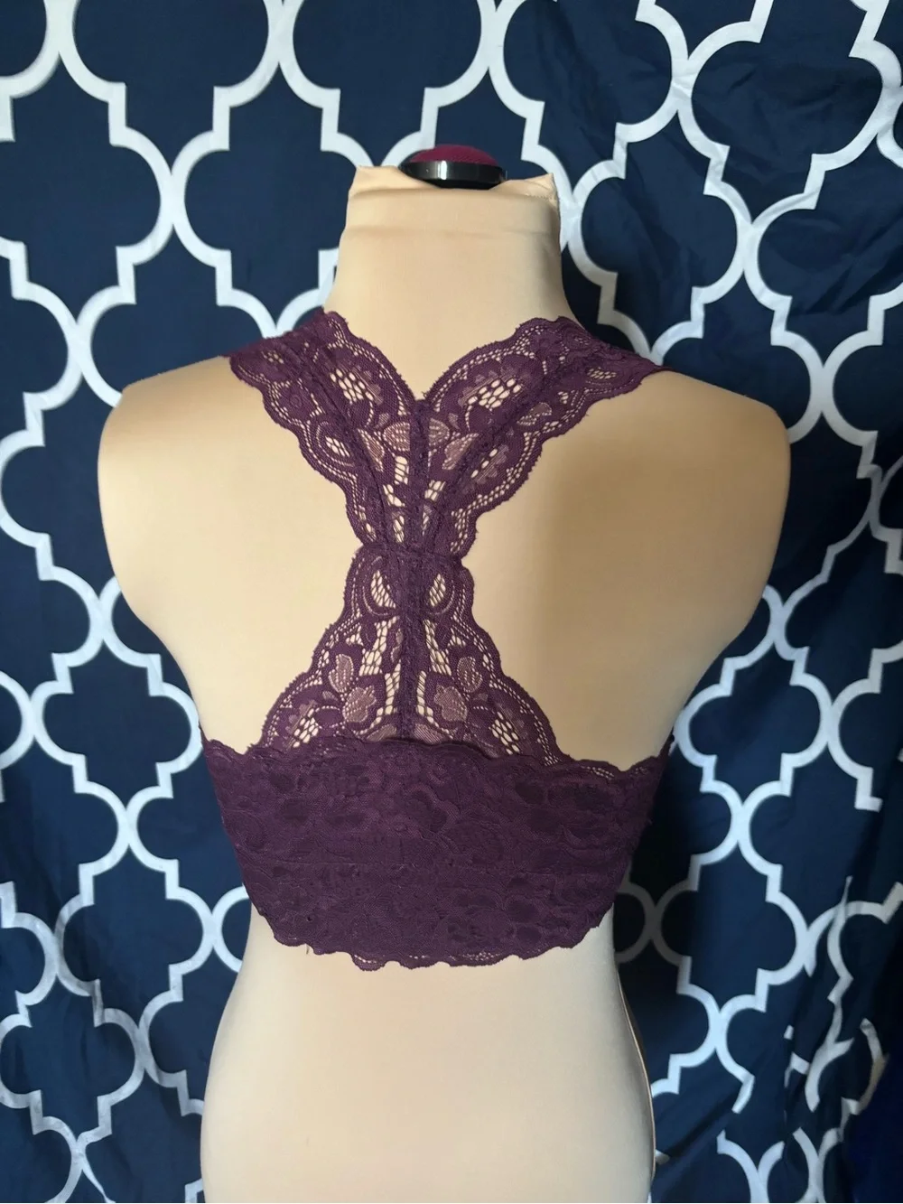 Serra Lace Racerback Bralette in Plum